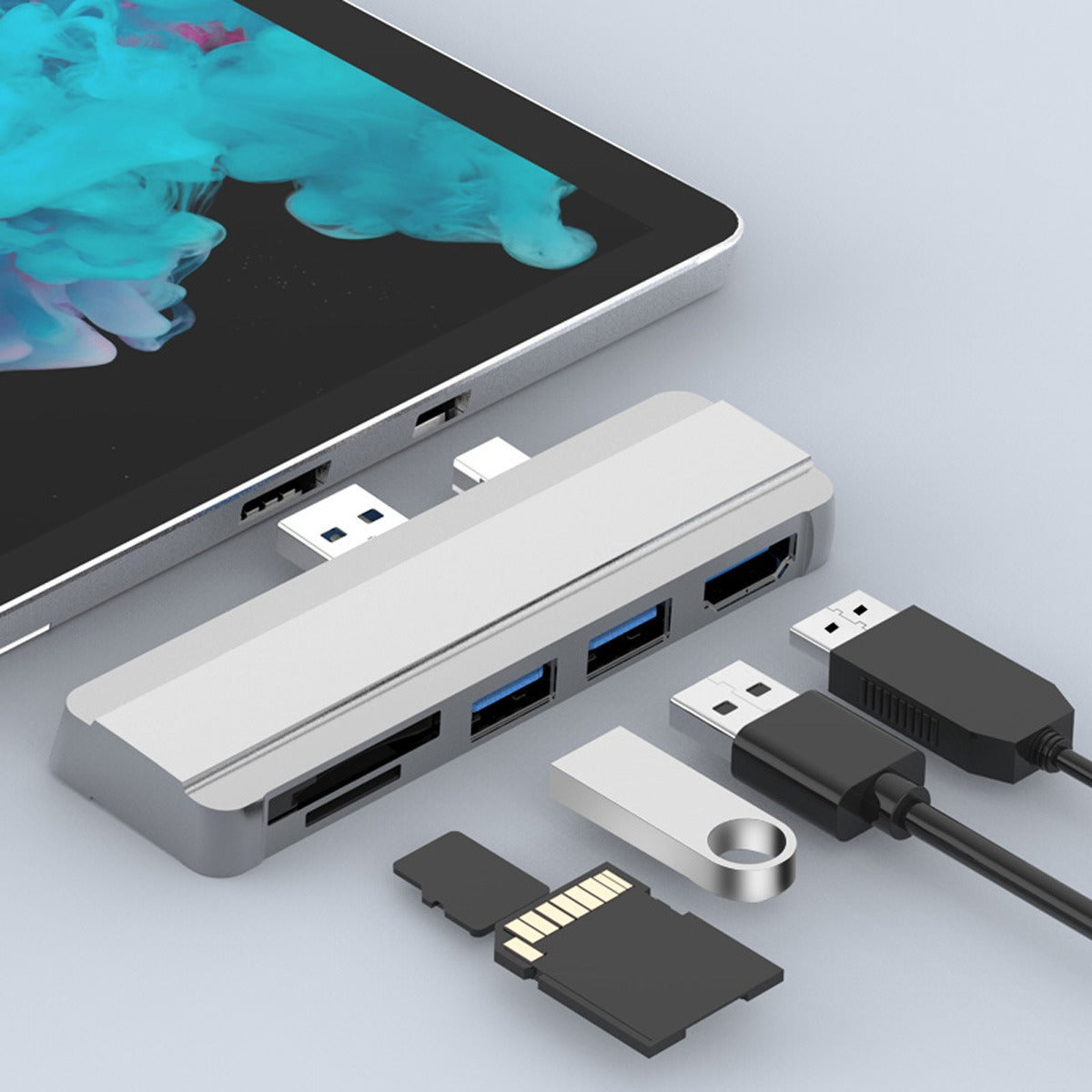 Suitable for Surface Pro 4/5/6 docking station USB to HDMI same screen card reader expansion hub