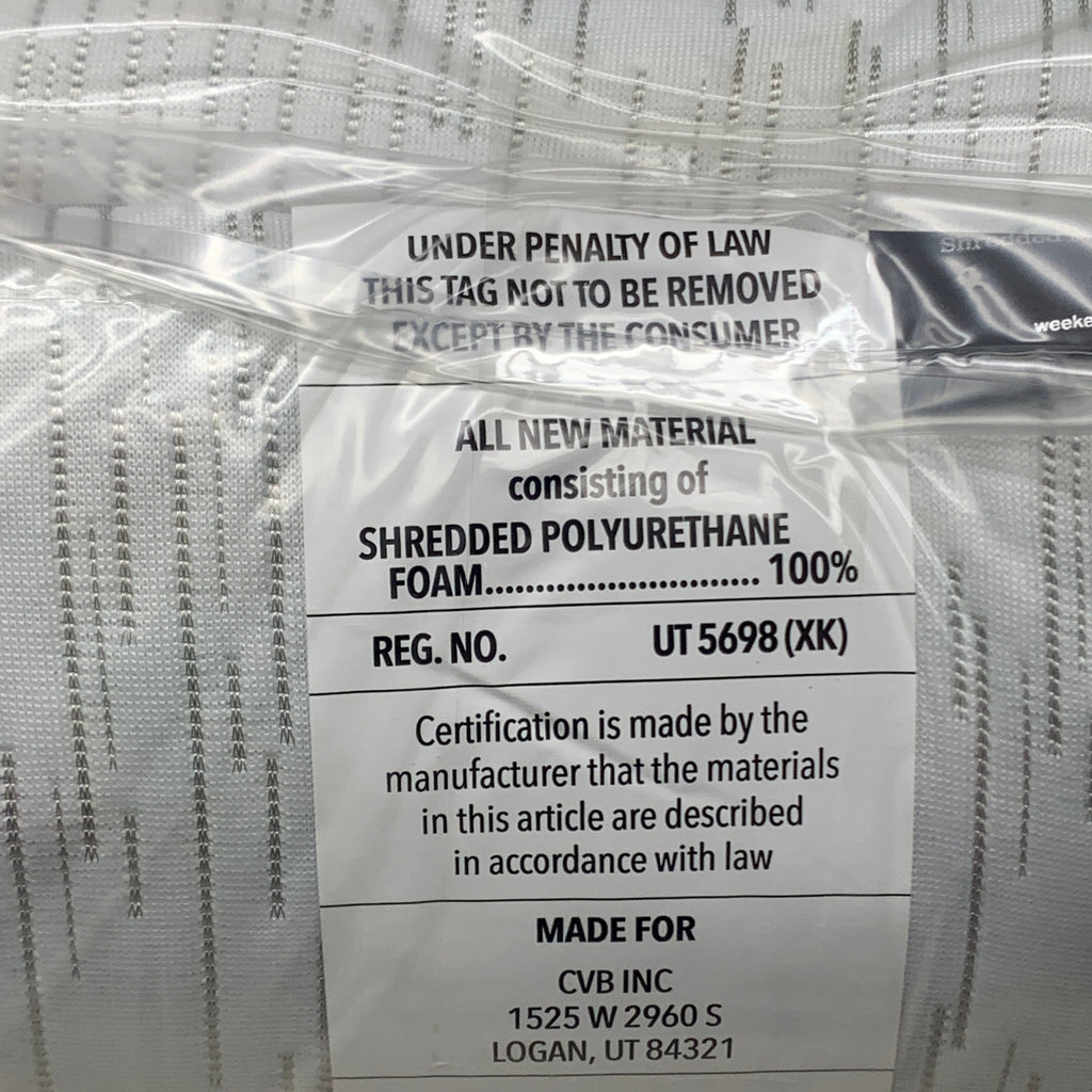 WEEKENDER Shredded Memory Foam Pillow 2pk Breathable Moldable Sz Queen