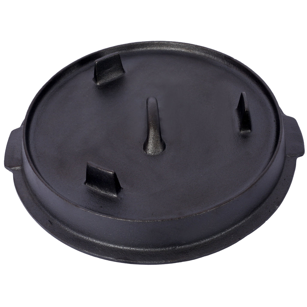 ast iron Dutch oven with lid, outdoor camping deep pot, used for camping, cooking, barbecue and leg rest,6 quarts