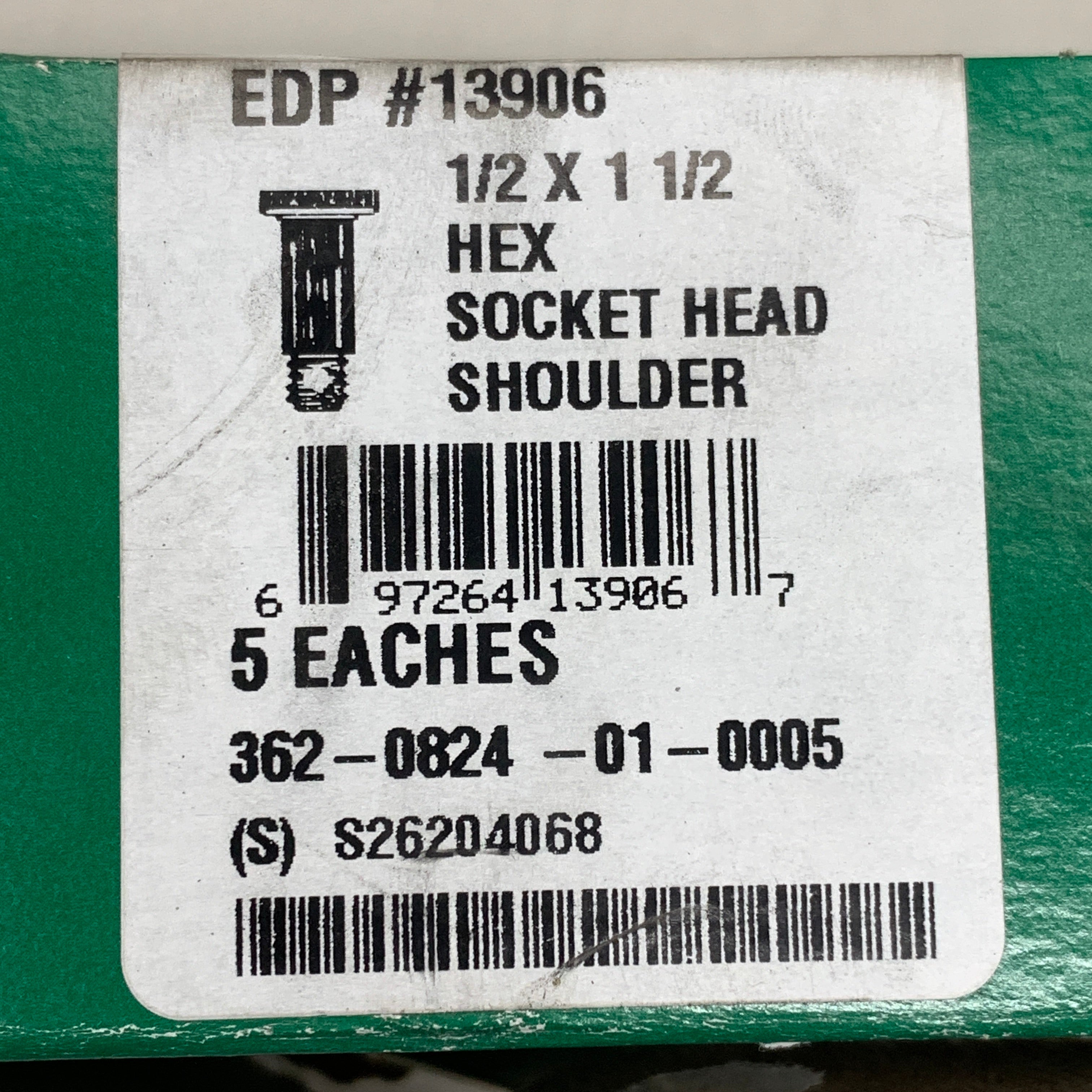 STANLEY (10 SCREWS) 1/2" X 1-1/2" Hex Socket Shoulder Screw Alloy Steel 305812