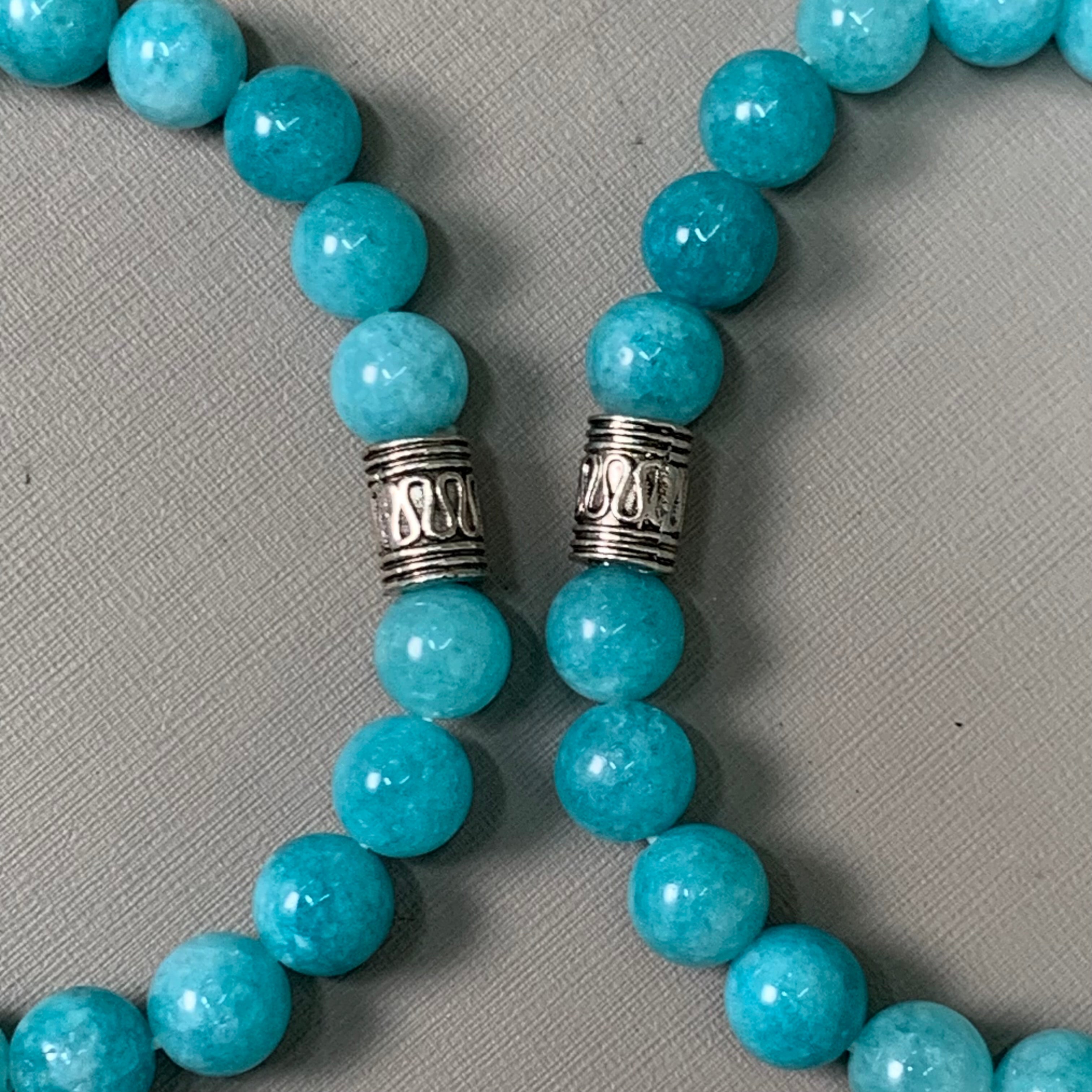BEST WHOLESALE (12 PACK) Beaded Turquoise Crystal Bracelets 3" Silver Jewel New