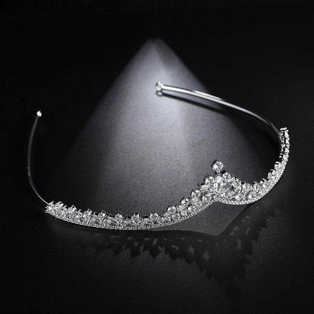 Crown Wedding Copper Set 3A Zircon Fashion Hair Hoops and Combs Bride Exquisite Headwear Wedding Jewelry for Women