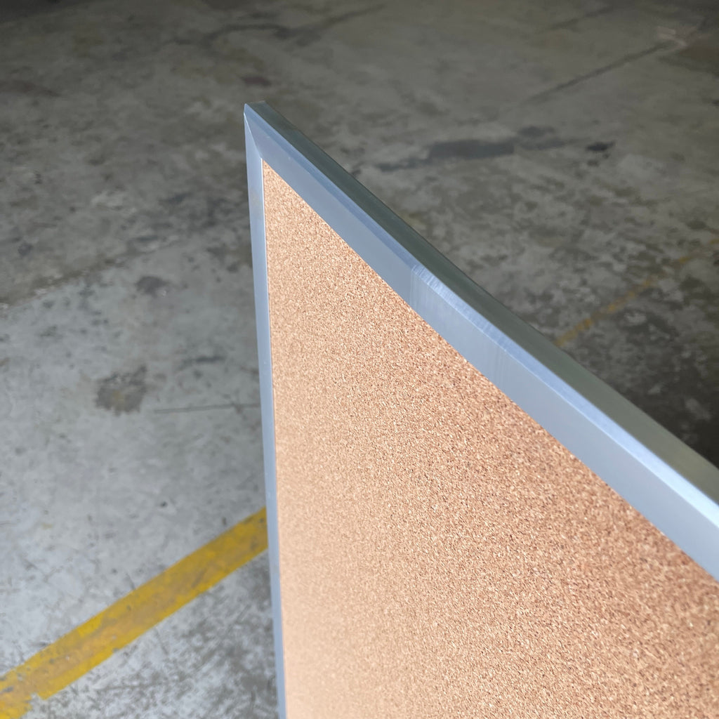 QUARTET Cork Bulletin Board 48" H x 96" w/ Aluminum Frame 2308 As-Is