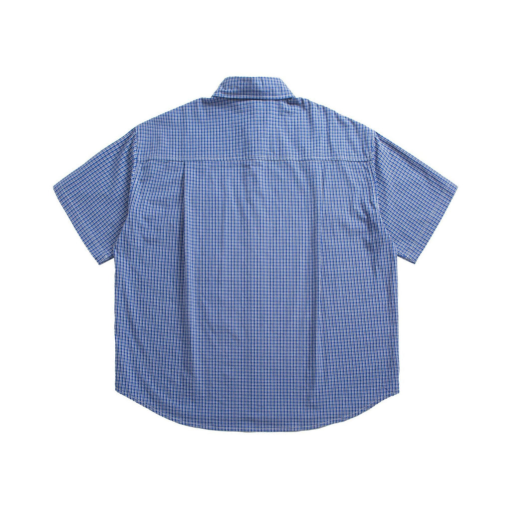 Checkered casual short sleeved shirt for men and women