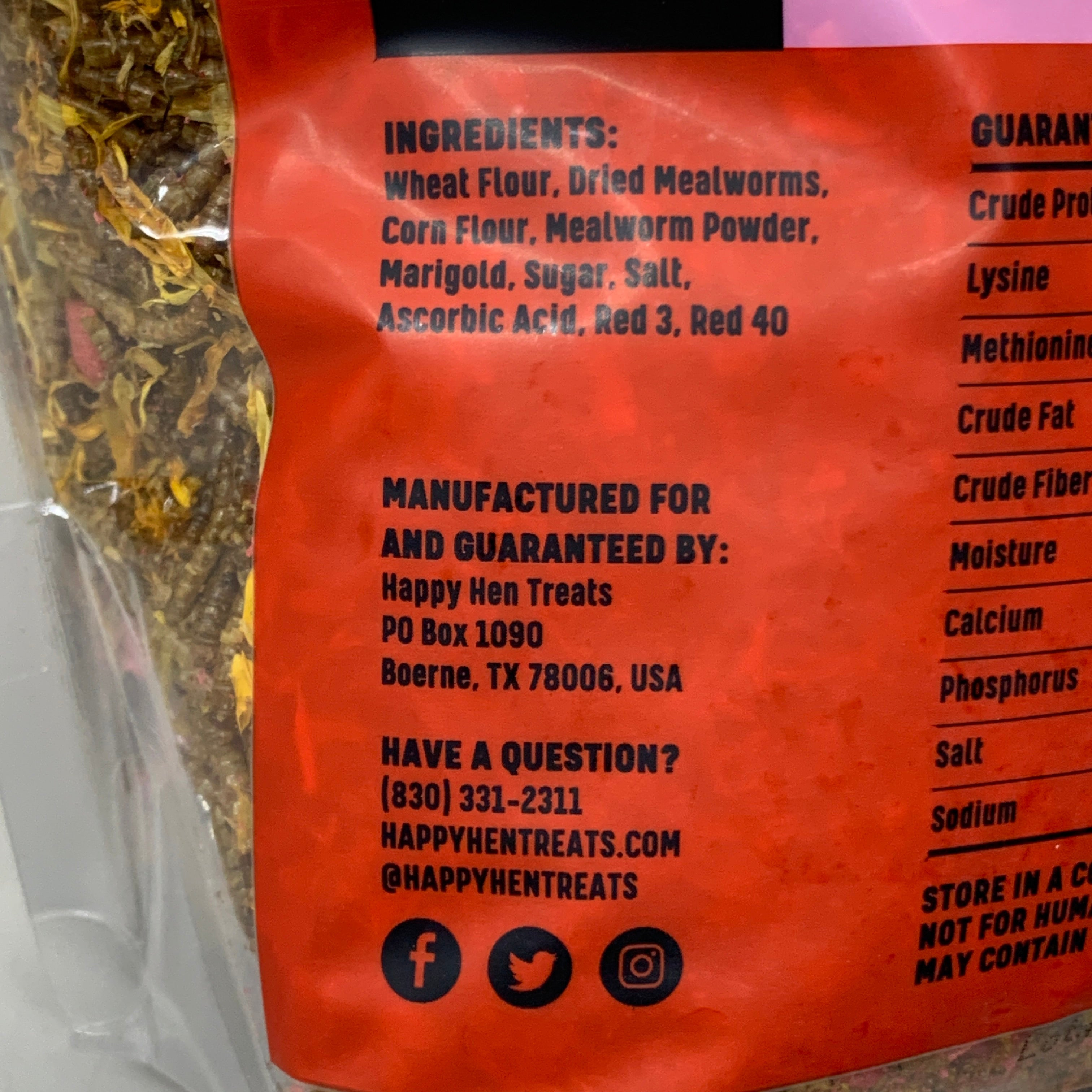 HAPPY HEN Free Range Feast Mealworm & Flower Blend 2 lbs 810029430005