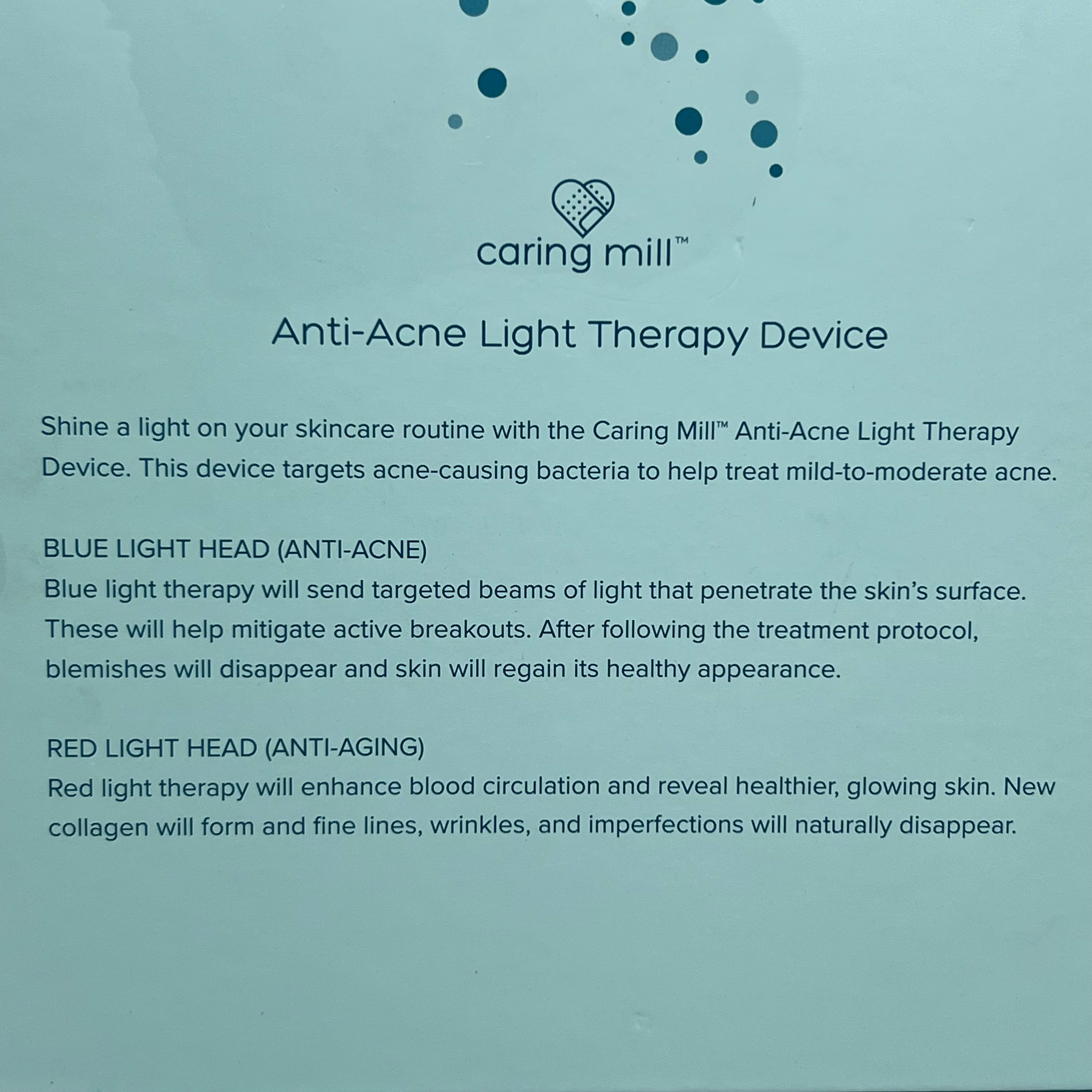 CARING MILL Anti-Acne Blue Light Therapy Device For Breakouts White 5985