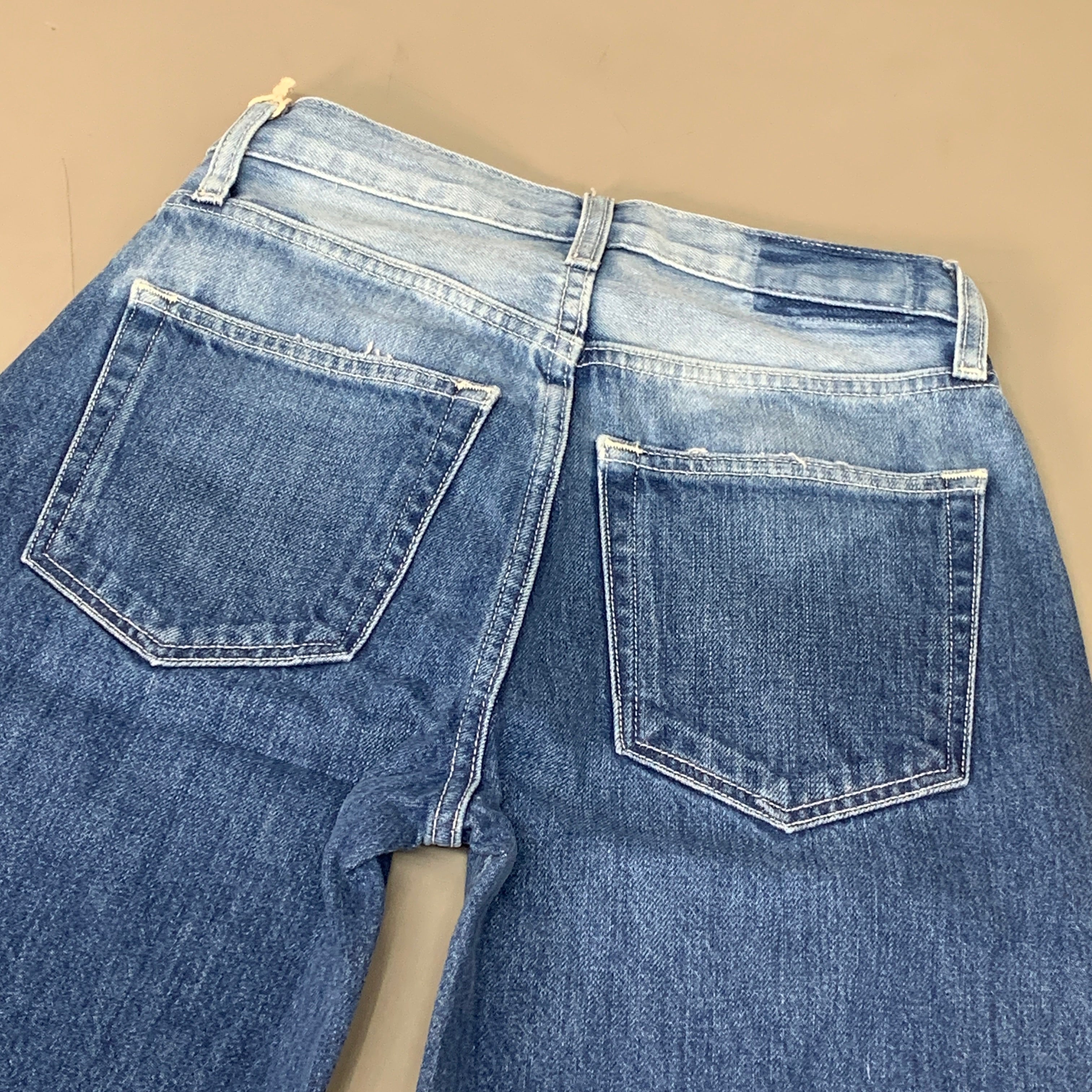 ETICA Tyler Vintage Straight Crop Jeans 100% Cotton Shipwreck Size 24 EW178114A