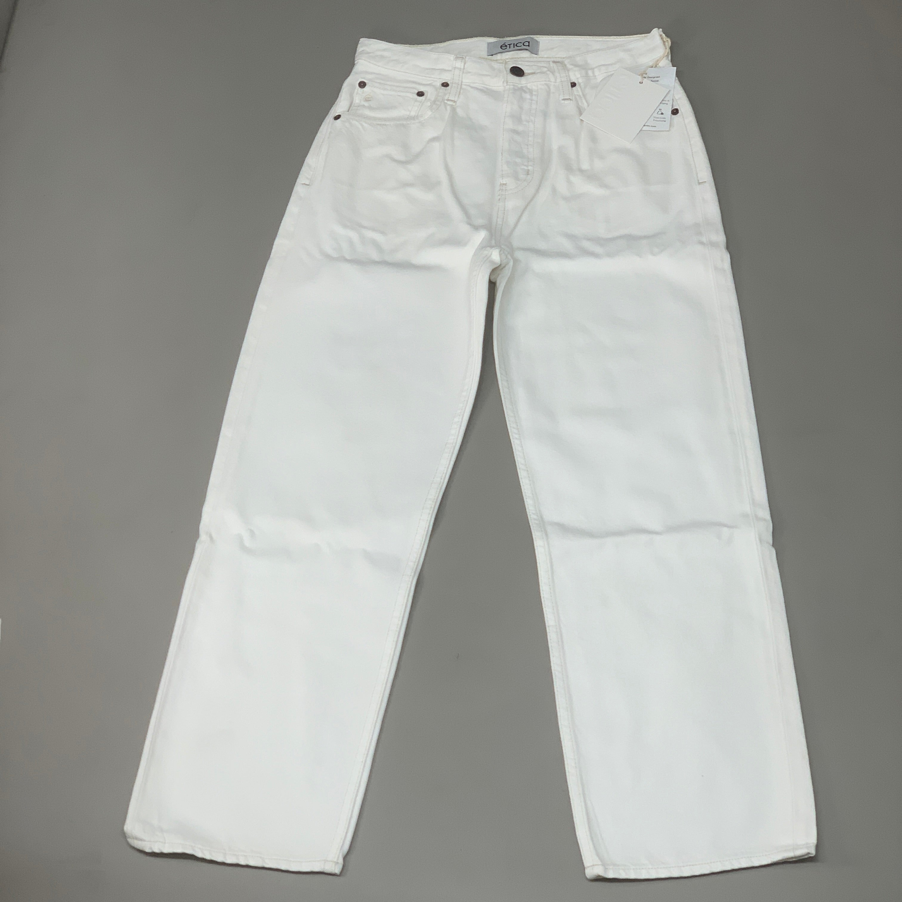 ETICA Tyler High Waist Straight Leg Ankle jeans Vintage White Size 26 EW180114A