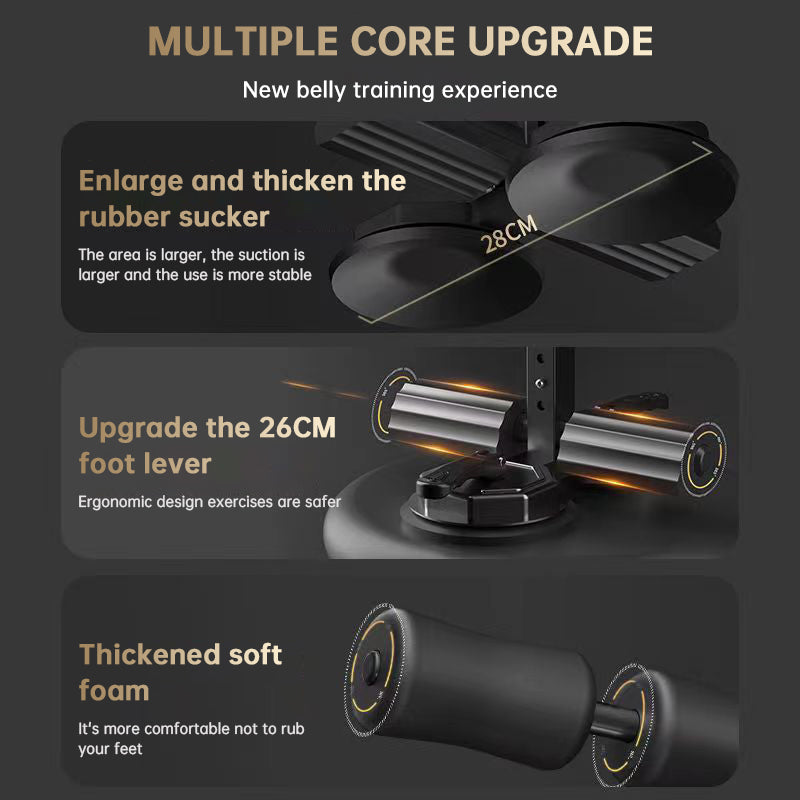 Portable Self-Suction Sit-up Bar Abdominal Core Trainer Movement Auxiliary Device Adjustable Sit Up Assistant