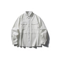 Splicing workwear long sleeved shirt men's loose casual shirt