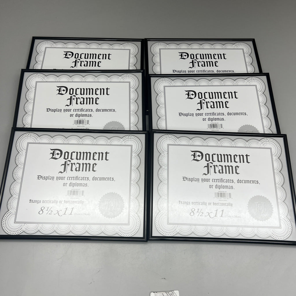 MALDEN INTERNATIONAL DESIGNS (6 PACK)  8½ x 11 Document Frames Black HP6436-81