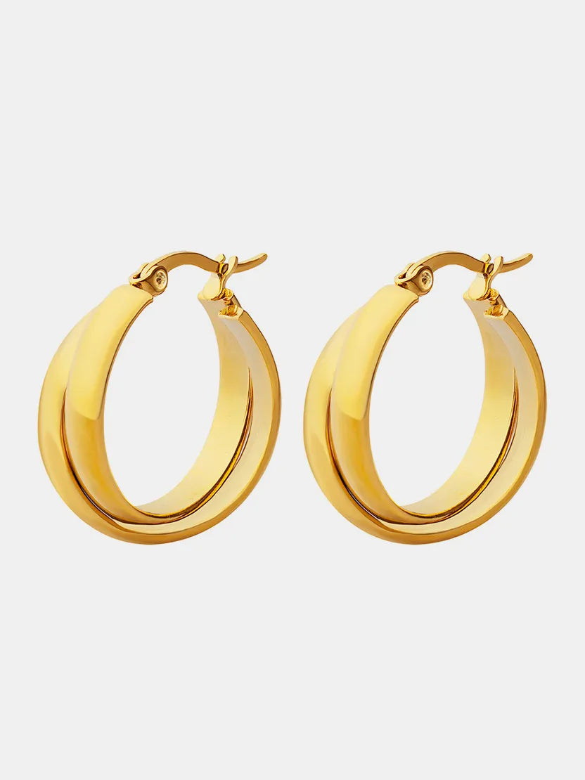 Double U-shaped earrings with titanium personalized earrings for women