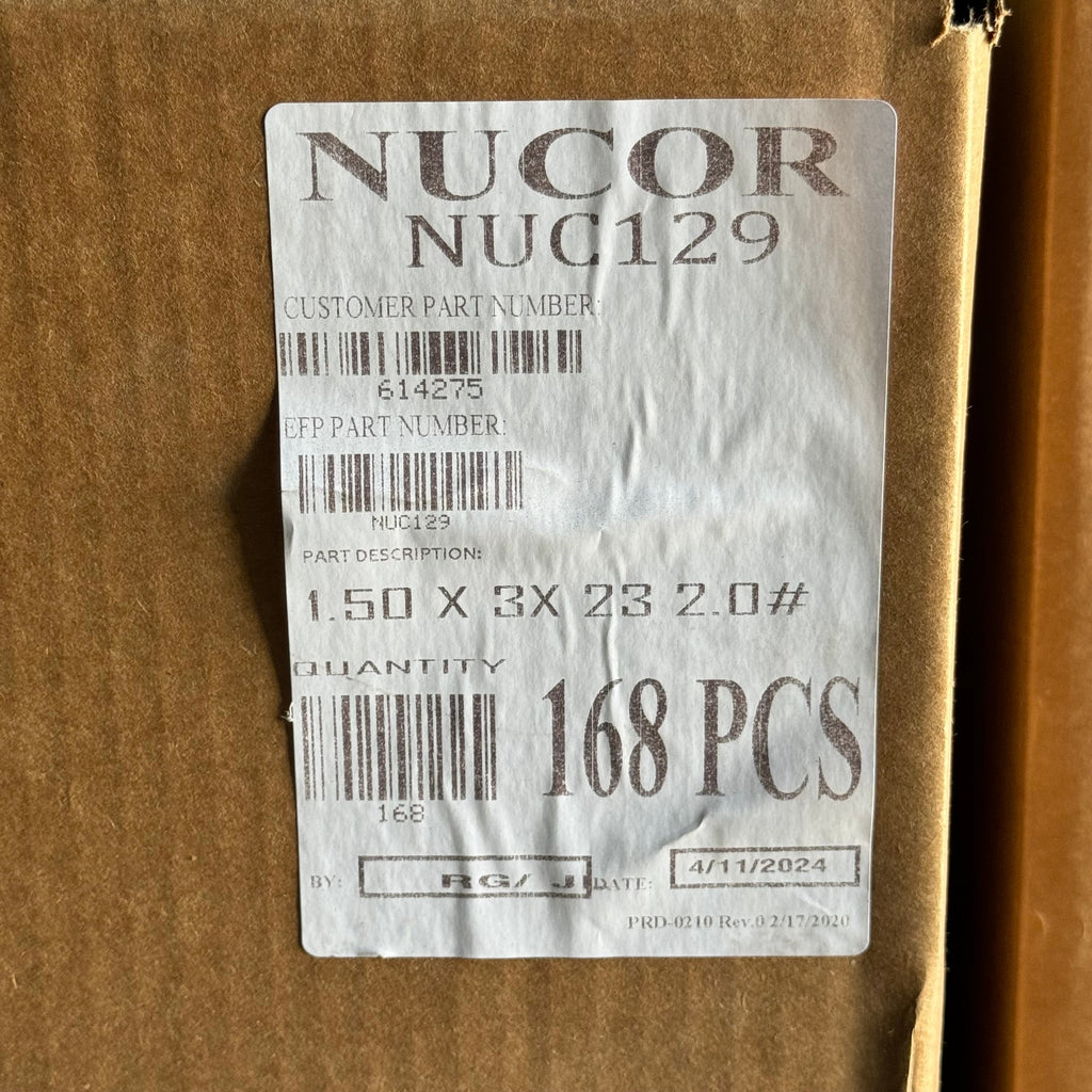 NUCOR 168PK Rectangular Styrofoam 23”Lx3”Wx1-1/2”T White