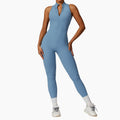Naked quick zip yoga jumpsuit with beautiful back high-intensity fitness training sports tight fitting clothes