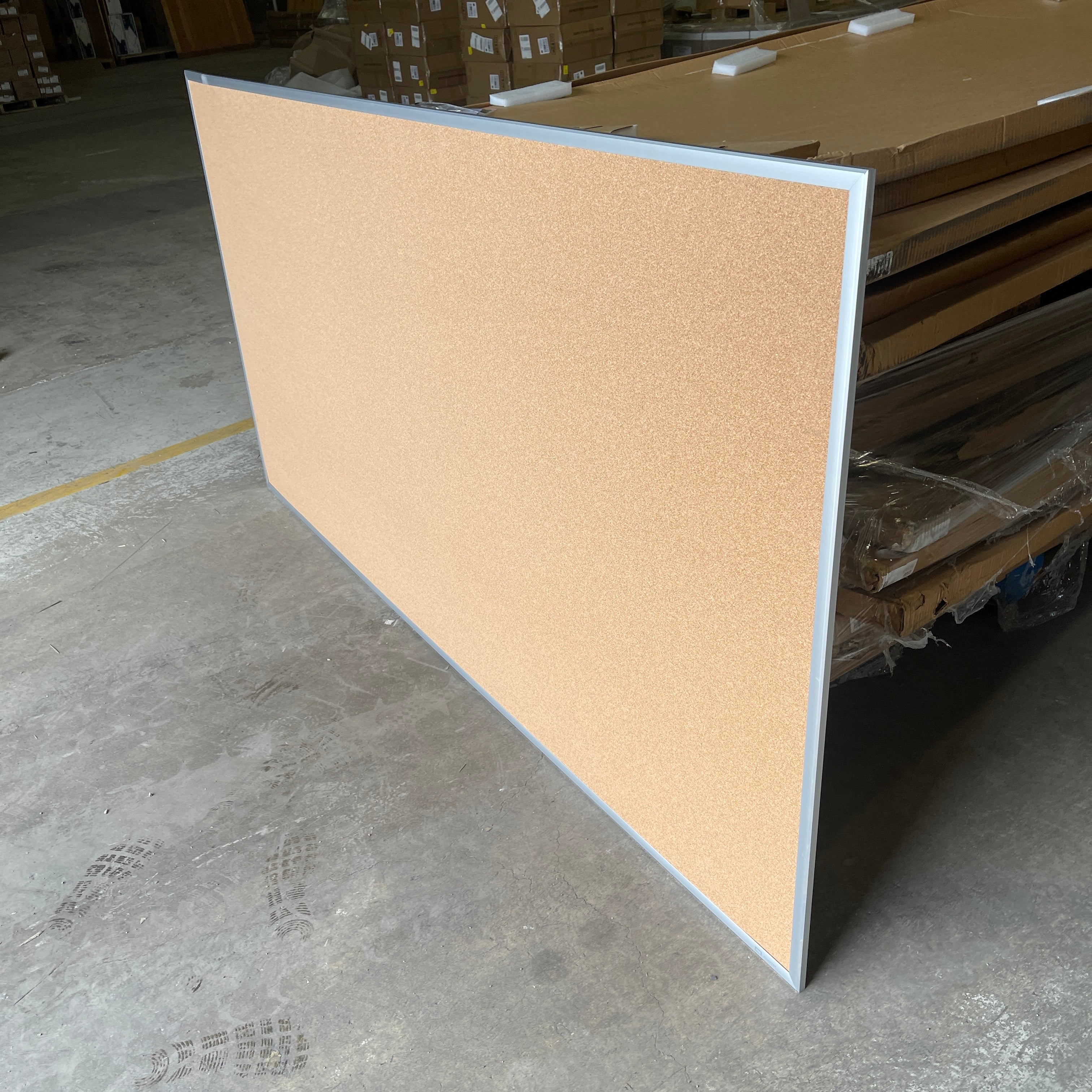 QUARTET Cork Bulletin Board 48" H x 96" w/ Aluminum Frame 2308 As-Is