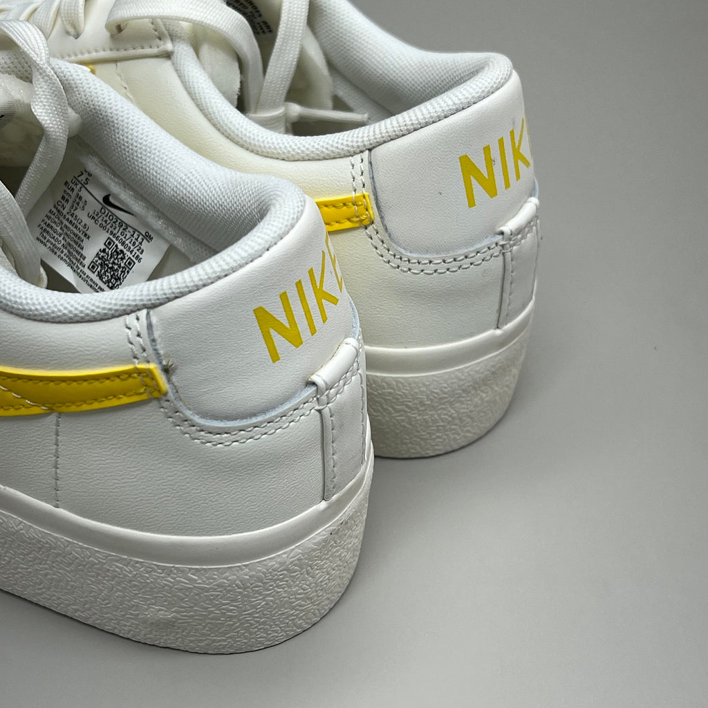 NIKE Blazer Low Cut Platform Sneaker Sz Women's 11.5 Men's 10 Yellow/Grey/White