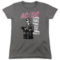 AC/DC Dirty Deeds Womens T Shirt Charcoal