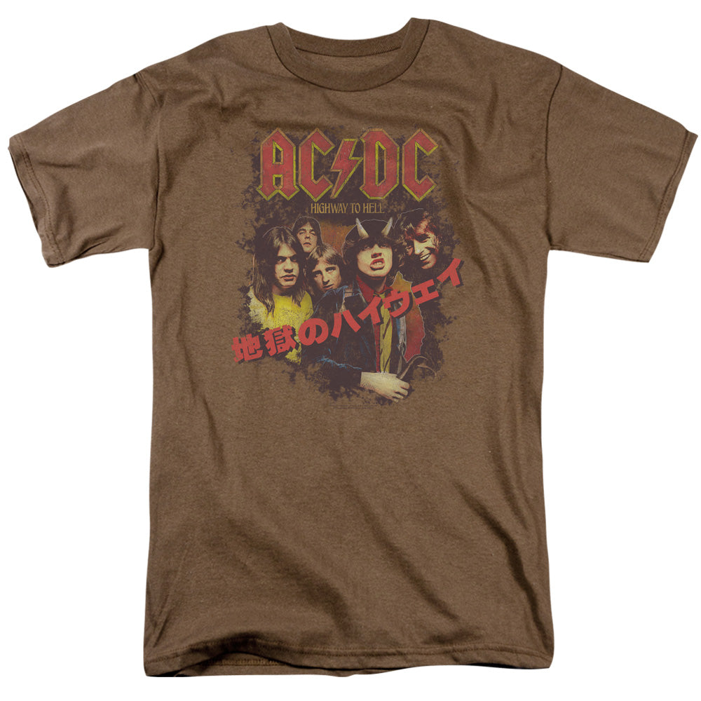 AC/DC Highway Kanji Mens T Shirt Safari Green