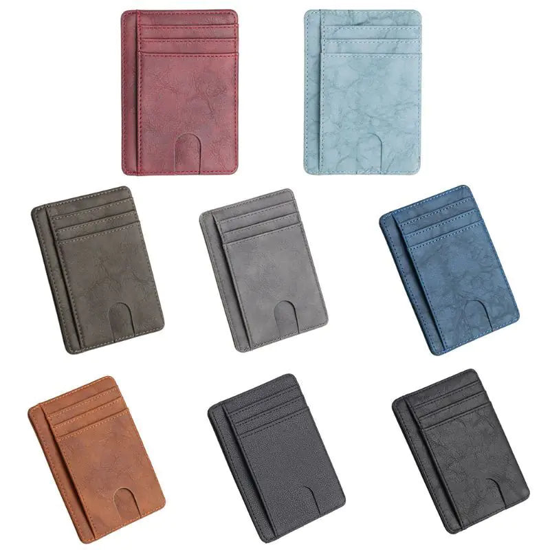 Leather Slim Wallet Credit Card Holder RFID Blocking Pocket ID Money USA