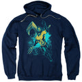 Aquaman Movie Make A Splash Mens Hoodie Navy Blue Officially Licensed