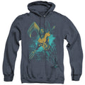 Aquaman Movie Make A Splash Heather Mens Hoodie Navy Blue Officially Licensed