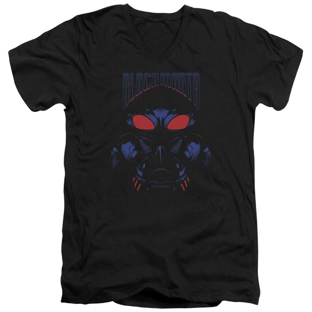 Aquaman Movie Black Manta Mens Slim Fit V-Neck T Shirt Black Officially Licensed
