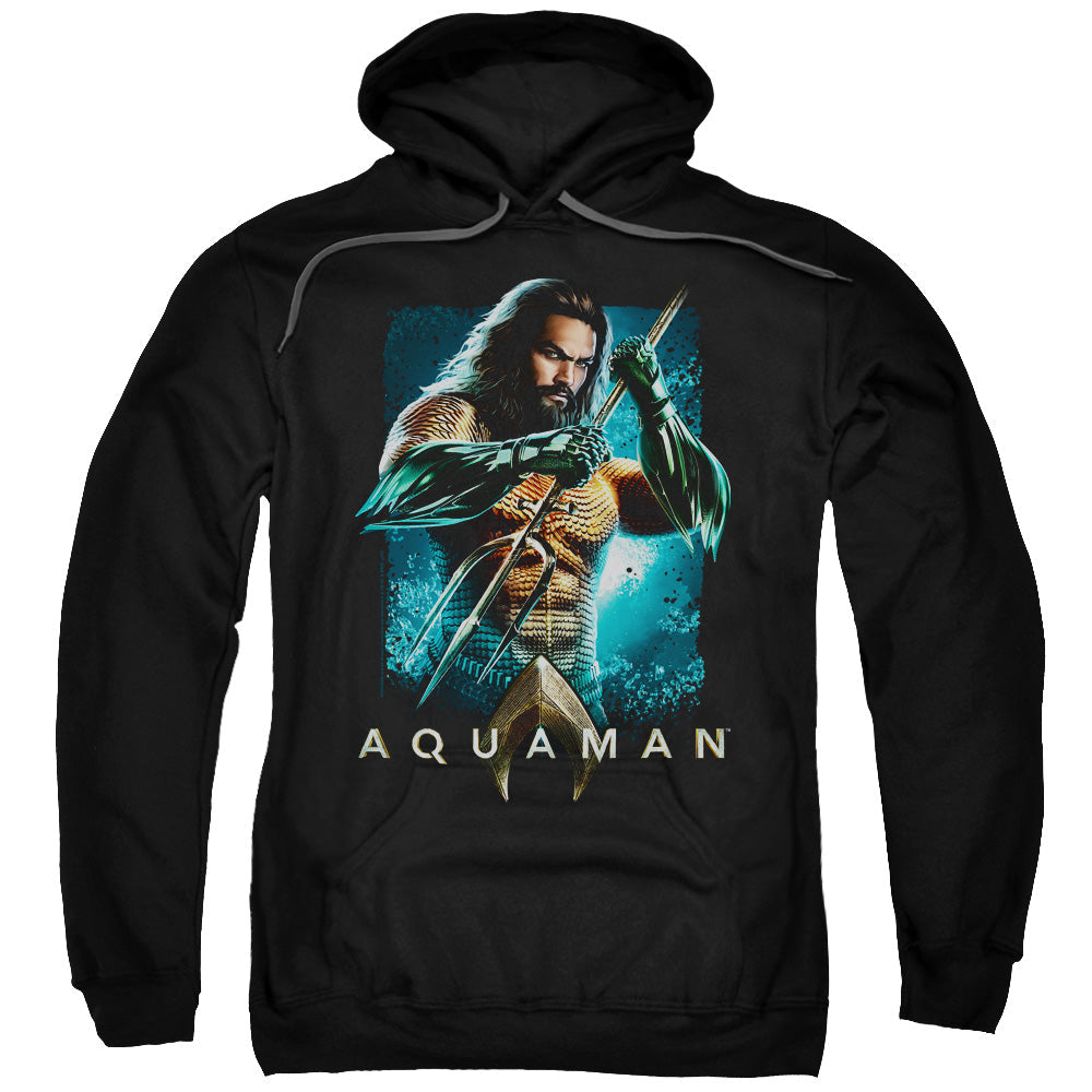 Aquaman Movie Trident Mens Hoodie Black Officially Licensed