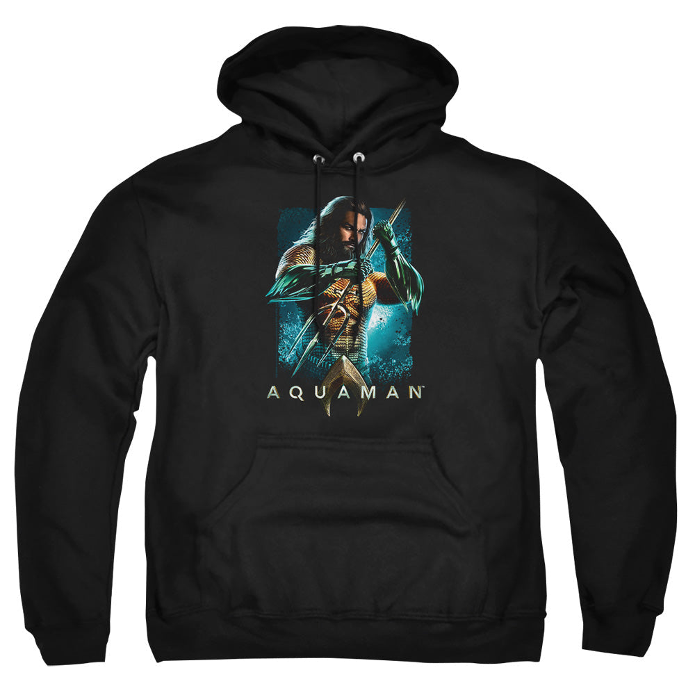 Aquaman Movie Trident Mens Hoodie Black Officially Licensed