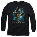 Aquaman Movie Trident Mens Long Sleeve Shirt Black Officially Licensed