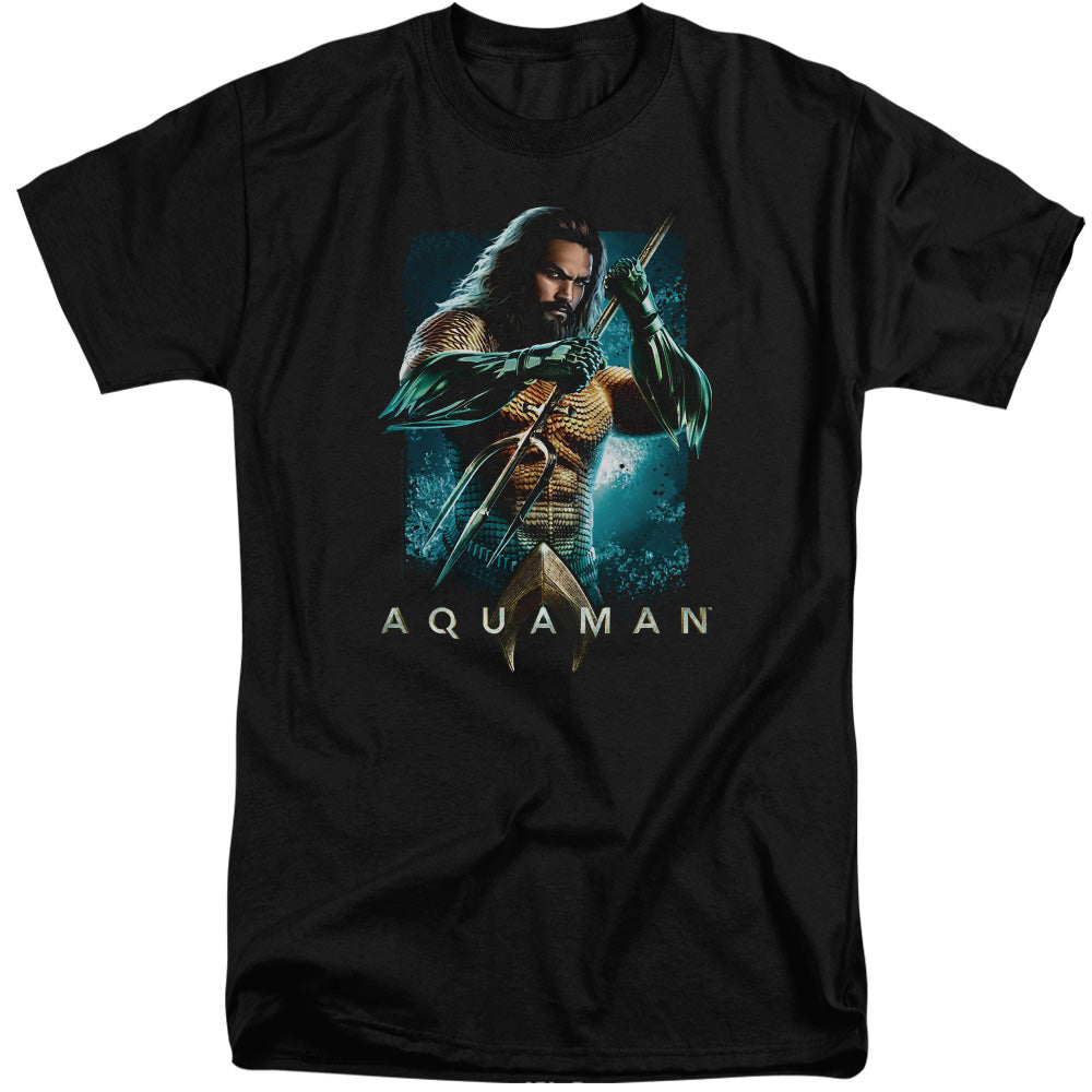 Aquaman Movie Trident Mens Tall T Shirt Black Officially Licensed