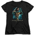 Aquaman Movie Trident Womens T Shirt Black Officially Licensed