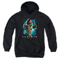 Aquaman Movie Trident Kids Youth Hoodie Black Officially Licensed