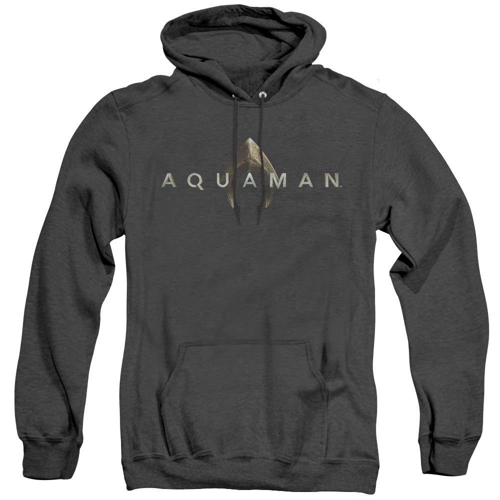 Aquaman Movie Logo Heather Mens Hoodie Black Officially Licensed