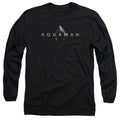 Aquaman Movie Logo Mens Long Sleeve Shirt Black Officially Licensed
