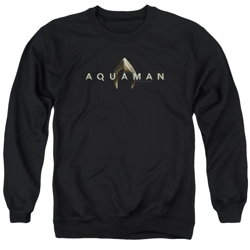 Aquaman Movie Logo Mens Crewneck Sweatshirt Black Officially Licensed