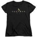 Aquaman Movie Logo Womens T Shirt Black Officially Licensed