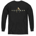 Aquaman Movie Logo Long Sleeve Kids Youth T Shirt Black Officially Licensed