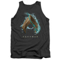 Aquaman Movie Water Shield Mens Tank Top Shirt Charcoal Officially Licensed
