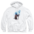 Aquaman Movie Silhouette Mens Hoodie White Officially Licensed