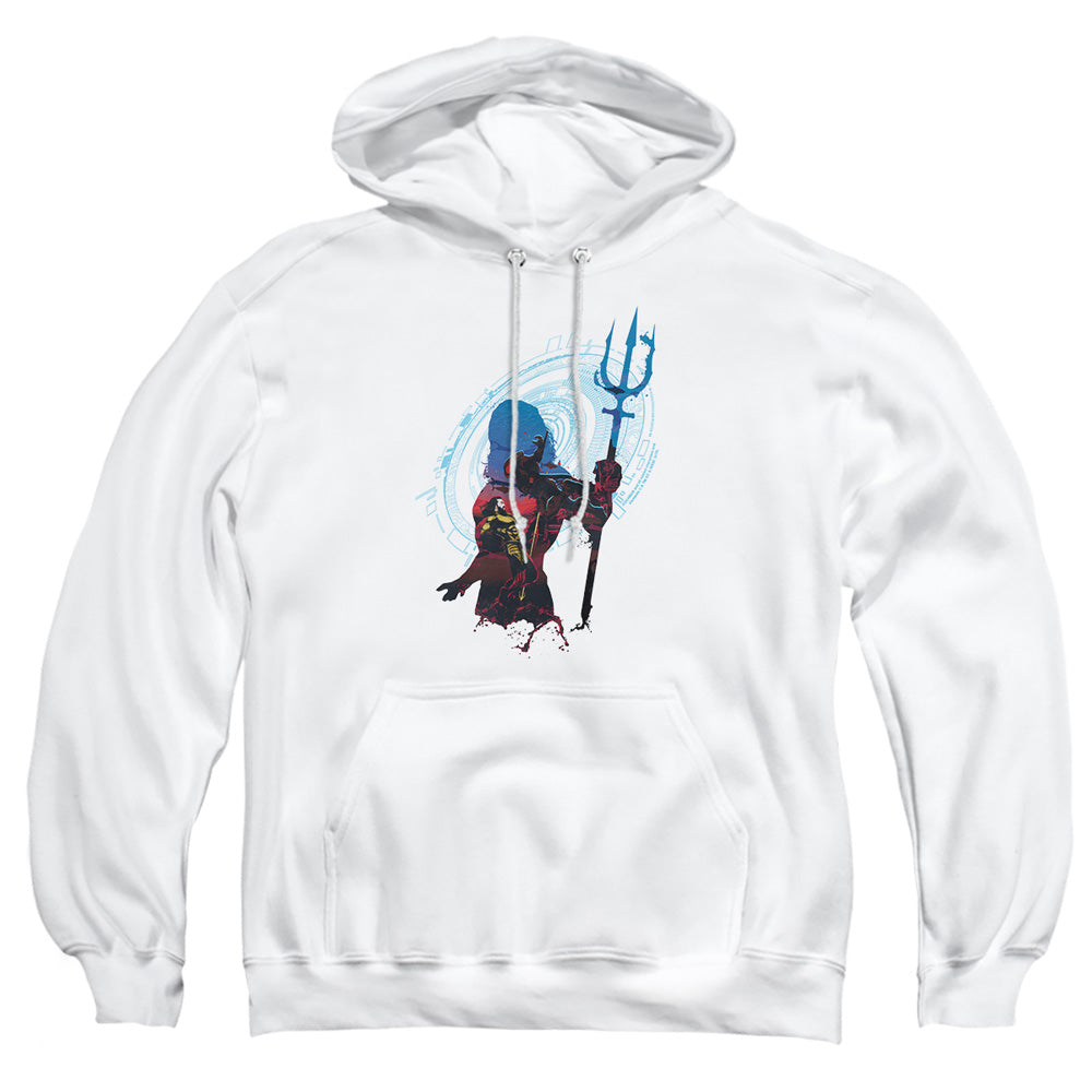 Aquaman Movie Silhouette Mens Hoodie White Officially Licensed