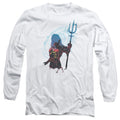 Aquaman Movie Silhouette Mens Long Sleeve Shirt White Officially Licensed