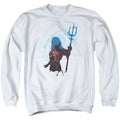 Aquaman Movie Silhouette Mens Crewneck Sweatshirt White Officially Licensed