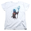 Aquaman Movie Silhouette Womens T Shirt White Officially Licensed
