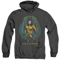 Aquaman Movie Aqua Nouveau Heather Mens Hoodie Black Officially Licensed