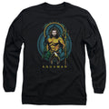 Aquaman Movie Aqua Nouveau Mens Long Sleeve Shirt Black Officially Licensed