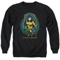 Aquaman Movie Aqua Nouveau Mens Crewneck Sweatshirt Black Officially Licensed