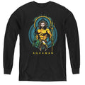 Aquaman Movie Aqua Nouveau Long Sleeve Kids Youth T Shirt Black Officially Licensed