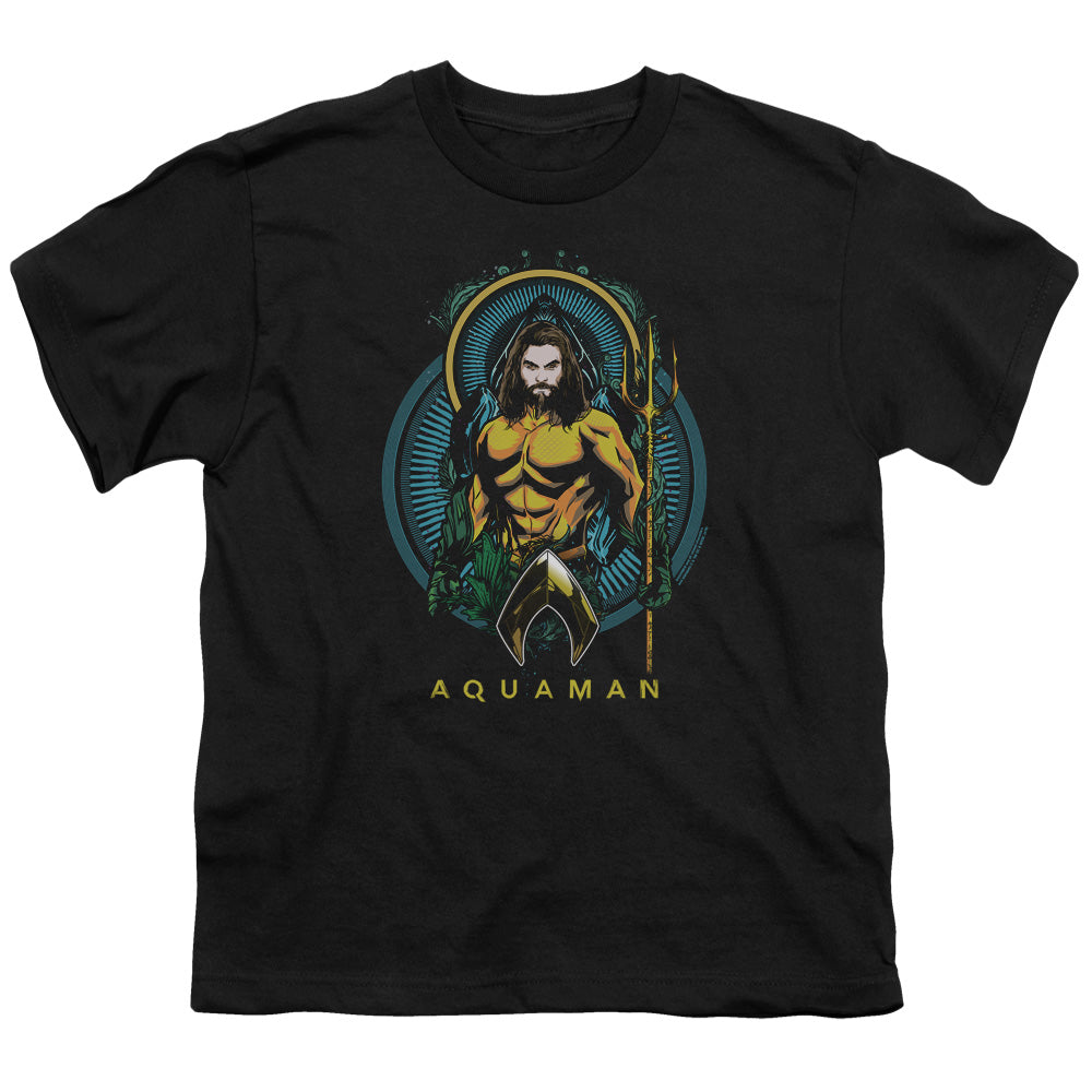 Aquaman Movie Aqua Nouveau Kids Youth T Shirt Black Officially Licensed