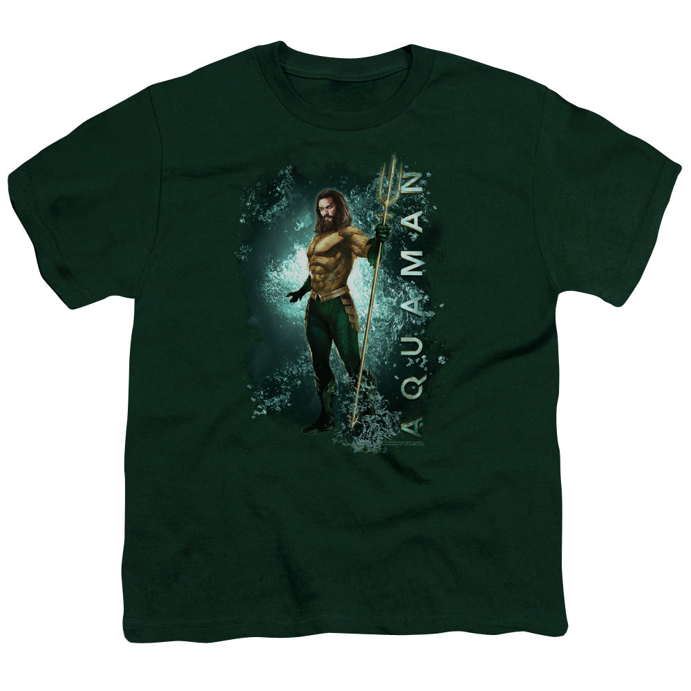 Aquaman Movie Marine Life Kids Youth T Shirt Hunter Green Officially Licensed