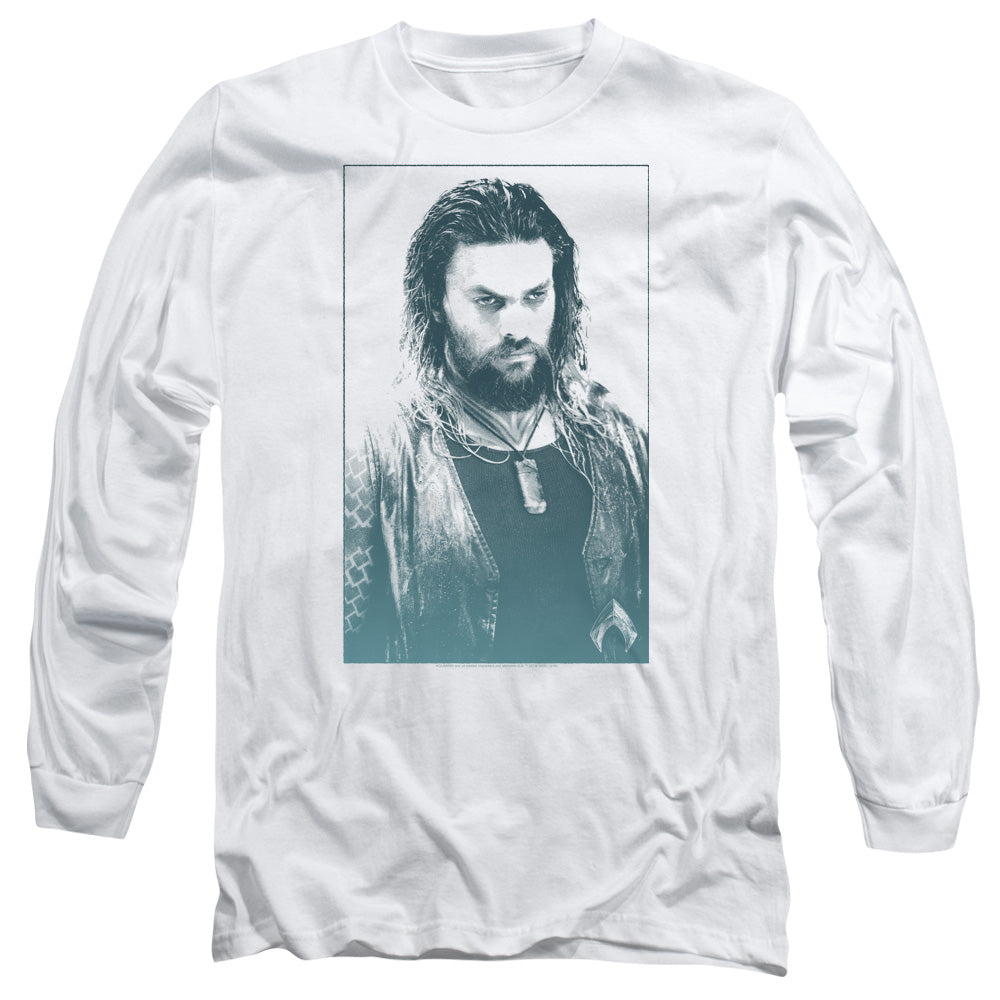 Aquaman Movie Salt Of The Sea Mens Long Sleeve Shirt White Officially Licensed
